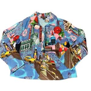 Gaudy Couture NYC Bling 2pc Set Jacket & Top Art To Wear Beaded Large Medium Y2K